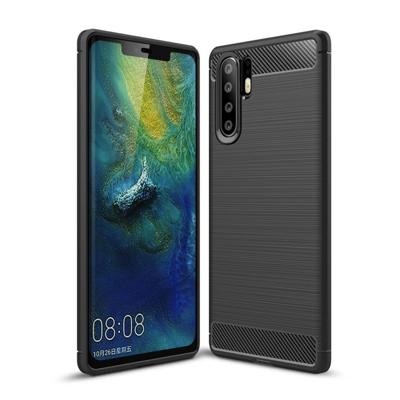 Geborsteld textuur koolstofvezel schokbestendige TPU Case voor Huawei P30 Pro (zwart)