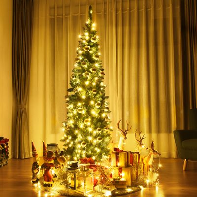 225 cm Kerstboom Hoge Kwaliteit PVC Naalden Potlood Vormige Kerstboom Groen