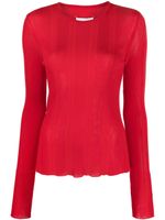 Maison Margiela pull en maille nervurée - Rouge