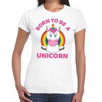 Born to be a unicorn gay pride t-shirt wit dames 2XL  -