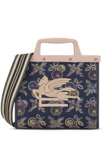 ETRO sac cabas en jacquard à logo brodé - Bleu