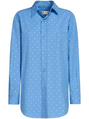 Marni chemise en popeline à pois - Bleu