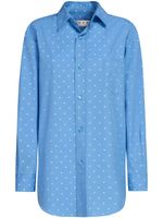 Marni chemise en popeline à pois - Bleu