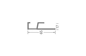 Ventilatie afsluitprofiel 65 x 17mm