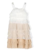 TWINSET Kids robe en tulle à volants - Blanc