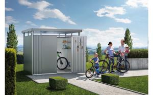 Biohort | Berging HighLine Gr. H4 | Enkele Deur | Zilver-Metallic