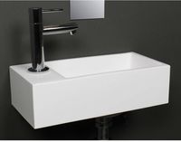 Beaux Beauvais fontein 36x18 cm 1x kraangat links Wit