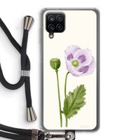 Purple poppy: Samsung Galaxy A12 Transparant Hoesje met koord