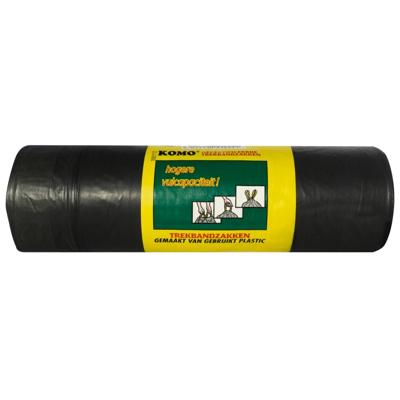 Basic Komo afvalzakken met trekband 60x80 cm zwart