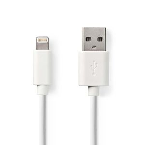 Nedis Lightning Kabel | Apple Lightning 8- Pins naar USB-A Male | 3 m | Wit | 1 stuks - CCGP39300WT30 CCGP39300WT30