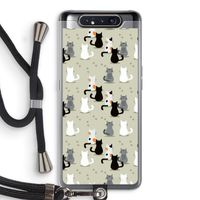 Katten: Samsung Galaxy A80 Transparant Hoesje met koord