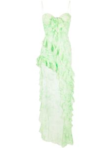 Alessandra Rich robe bustier à ourlet asymétrique - Vert