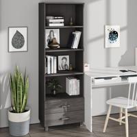 Hoge kast HAMAR 60x35x180 cm massief grenenhout lichtgrijs