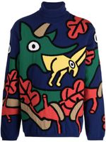 Walter Van Beirendonck pull en maille intarsia - Bleu - thumbnail