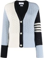 Thom Browne cardigan à design colour block - Bleu