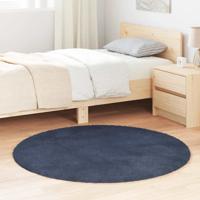 Hoogpolig vloerkleed NAVARRA 120x120 cm polyester marineblauw