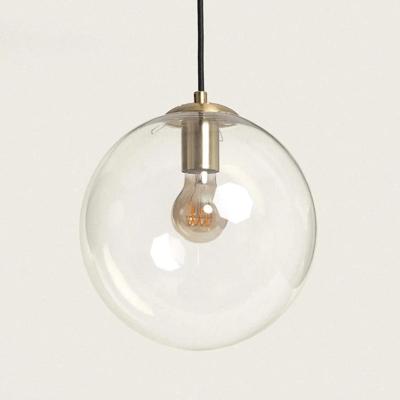 Hanglamp goud met glazen kap E27 fitting &apos;Mino&apos; 25 cm