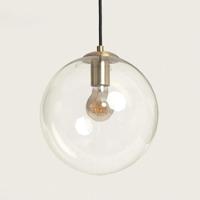 Hanglamp goud met glazen kap E27 fitting &apos;Mino&apos; 25 cm