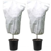 2x stuks plantenhoezen wit 1,5 m x 110 cm anti-vorst bescherming - thumbnail