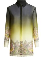 ETRO chemise en soie à imprimé cachemire - Jaune - thumbnail