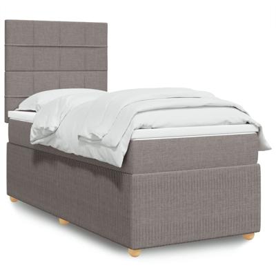 Boxspring met matras stof taupe 90x190 cm