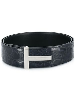 TOM FORD ceinture à boucle logo - Bleu