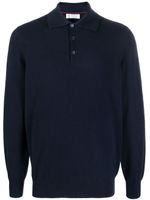 Brunello Cucinelli polo en cachemire à manches longues - Bleu