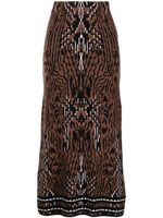 Hayley Menzies jupe mi-longue Aztec Tiger en jacquard - Marron