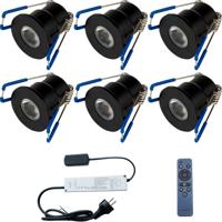 Velvalux LED Veranda Spot Set - 6 Stuks - 3W Warm Wit - Dimbaar IP65