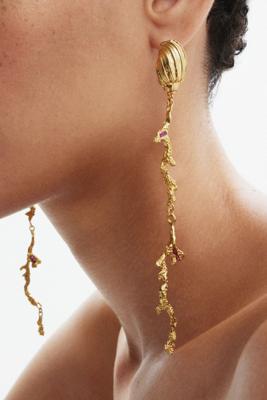 Vergulde lange oorbellen Zalio - MATERIAL FINISHES - U