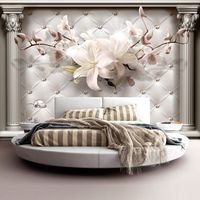 Zelfklevend fotobehang - Koninklijke elegantie, Lelies en orchideeën  , 8 maten, premium print - thumbnail