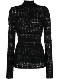 Missoni pull en maille ajourée à col montant - Noir