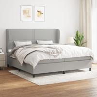 Boxspring met matras stof lichtgrijs 200x200 cm