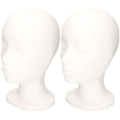 2x Hobby/DIY piepschuim hoofden/koppen Sonja 30 cm vrouw/meisje