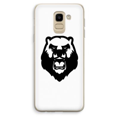 Angry Bear (white): Samsung Galaxy J6 (2018) Transparant Hoesje
