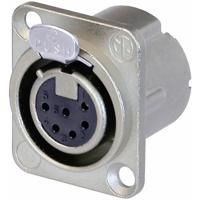 Neutrik NC6FD-LX XLR-connector Flensbus, contacten recht Aantal polen: 6 Zilver 1 stuk(s)