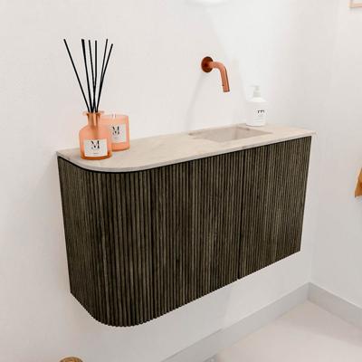 Toiletmeubel Mondiaz Joya Dlux | 71.6 cm | Meubelkleur Shadow | Faye wastafel Frappe Wasbak Rechts | Zonder kraangat(en)
