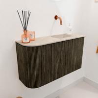 Toiletmeubel Mondiaz Joya Dlux | 71.6 cm | Meubelkleur Shadow | Faye wastafel Frappe Wasbak Rechts | Zonder kraangat(en)