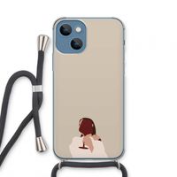 I drink wine: iPhone 13 mini Transparant Hoesje met koord