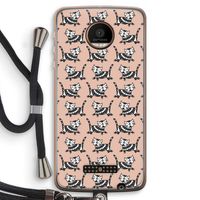 Zwarte poes: Motorola Moto Z Force Transparant Hoesje met koord