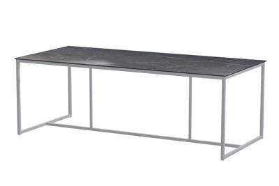 Quatro Tafelframe Frost Grey met Ceramic Marble tafelblad 220 x 95 cm - 4so