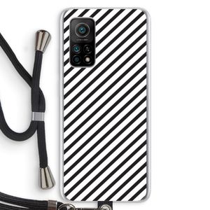 Strepen zwart-wit: Xiaomi Mi 10T 5G Transparant Hoesje met koord