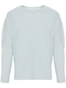 Homme Plissé Issey Miyake sweat plissé à col rond - Bleu