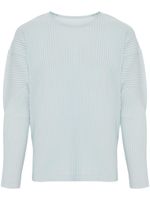 Homme Plissé Issey Miyake sweat plissé à col rond - Bleu