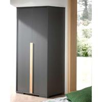Leen Bakker - Vipack 2-deurs Kledingkast Londen - Antraciet - 195,2x98,4x56 Cm - Hout - Grijs