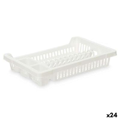 Afdruiprek voor Keukengootsteen Kinvara Wit Plastic 42,5 x 7 x 29,5 cm (24 Stuks)