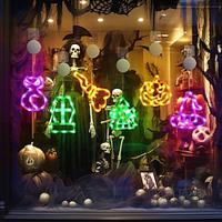 halloween lichten raamdecoratie enge sfeer decor hanglamp deur- en raamdecoratie batterij aangedreven voor halloween feest binnen buiten decoratie nachtlamp Lightinthebox