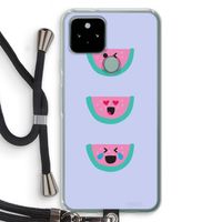 Smiley watermeloen: Pixel 5 Transparant Hoesje met koord Smiley watermeloen: Pixel 5 Transparant Hoesje met koord