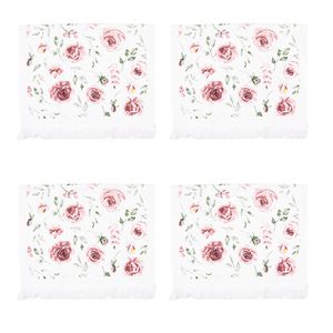 HAES DECO - Gastendoek / handdoek - 40x66 cm - 100% Katoen - Rustic Rose