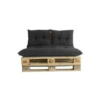 Klassieke palletkit - leistenen matras + 2 rugkussens - PRIVÉTUIN